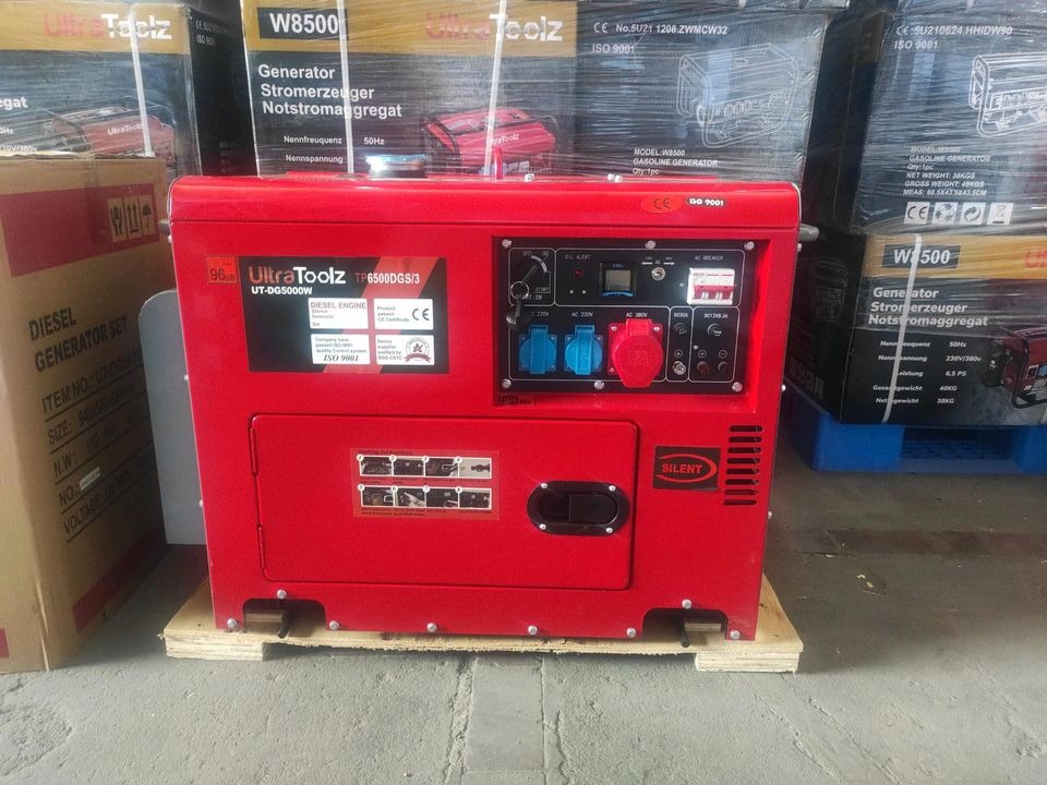 Ultra Toolz W10000 Dieselgenerator Stromgenerator 5,2 kW 2×220 Volt 1×380 Volt Generator