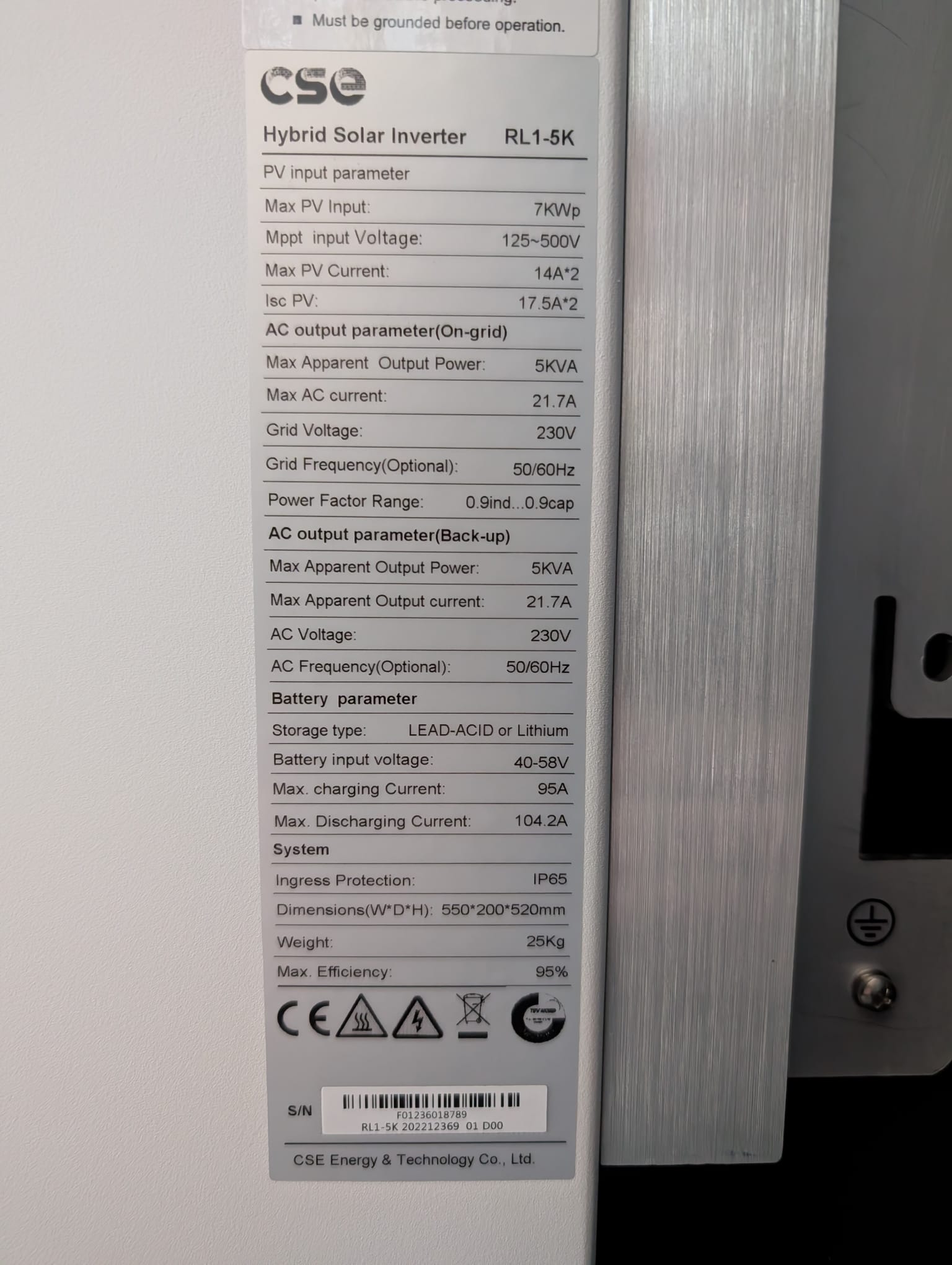 PV-Anlage Hybrid Inverter 5 KW mit Speicher